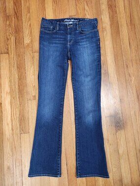 Eddie Bauer Slightly Curvy Bootcut Jeans Size 6 Lone Wolf Stretch